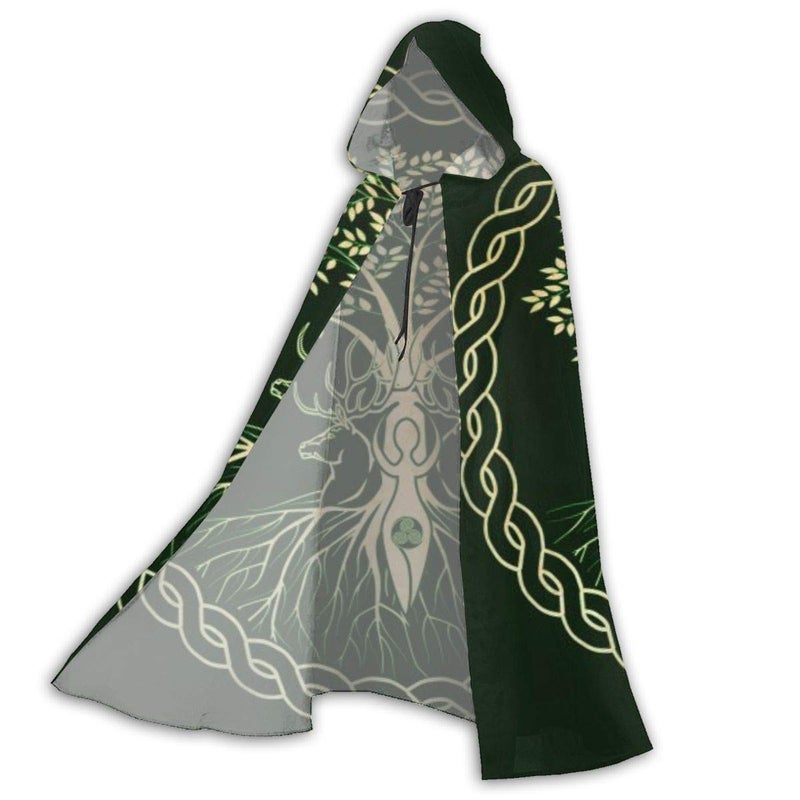 MINIOZE Celtic Ritual Norse Nordic Viking Goddess Wiccan Wicca Halloween Wizard Witch Hooded Robe Cloak Christmas Hoodies Cape Cosplay For Adult Party Favors Supplies Dresses Clothes Gifts Costume - Image 3